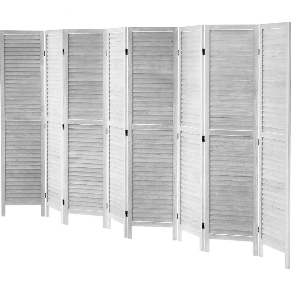 VEVOR Wood Room Divider, 8 Panel Wood Folding Privacy Screen, 66.9 Inches Tall Indoor Louvered Wooden Partition, Portable Decoration Screen, for Room Separation, Home, Office, Restaurant & Bedroom