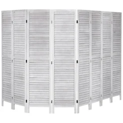 VEVOR Wood Room Divider, 8 Panel Wood Folding Privacy Screen, 66.9 Inches Tall Indoor Louvered Wooden Partition, Portable Decoration Screen, for Room Separation, Home, Office, Restaurant & Bedroom
