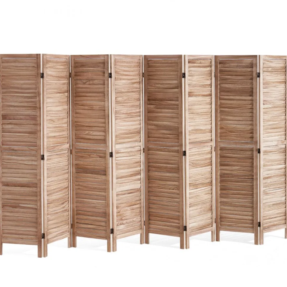 VEVOR Wood Room Divider, 8 Panel Wood Folding Privacy Screen, 66.9 Inches Tall Indoor Louvered Partition Divider, Portable Decoration Screen, for Room Separation, Home, Office, Restaurant & Bedroom
