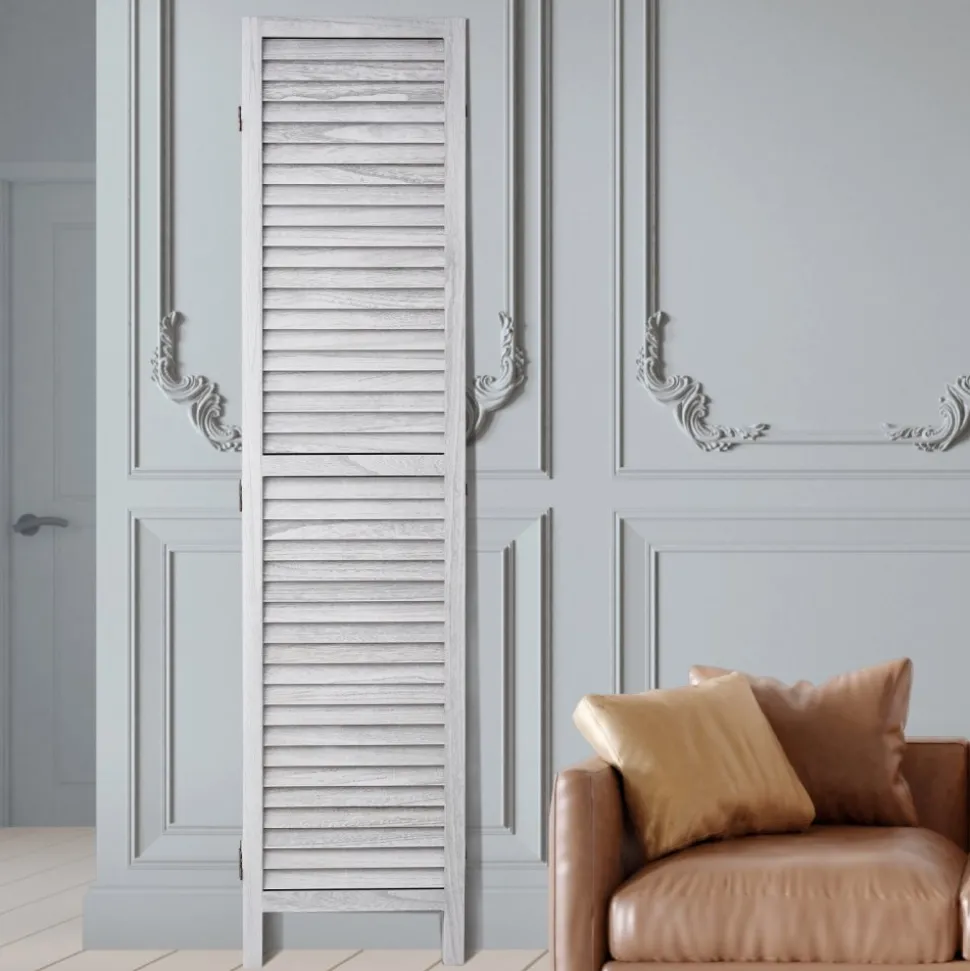 VEVOR Wood Room Divider, 6 Panel Wood Folding Privacy Screen, 66.9 Inches Tall Indoor Louvered Partition Divider, Portable Decoration Screen, for Room Separation, Home, Office, Restaurant & Bedroom