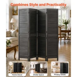 VEVOR Wood Room Divider 4 Panels 59.8