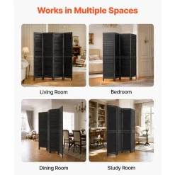VEVOR Wood Room Divider 4 Panels 59.8