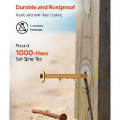 VEVOR Wood Screws 350 PCS, #10 x 3-Inch Anti-Rust Coated, Exterior Deck Screw Torx/T25 Star Drive, Metal Rust-Resistant Outdoor Decking Screws with 2 Screw Connectors, for Decking Fencing Framing