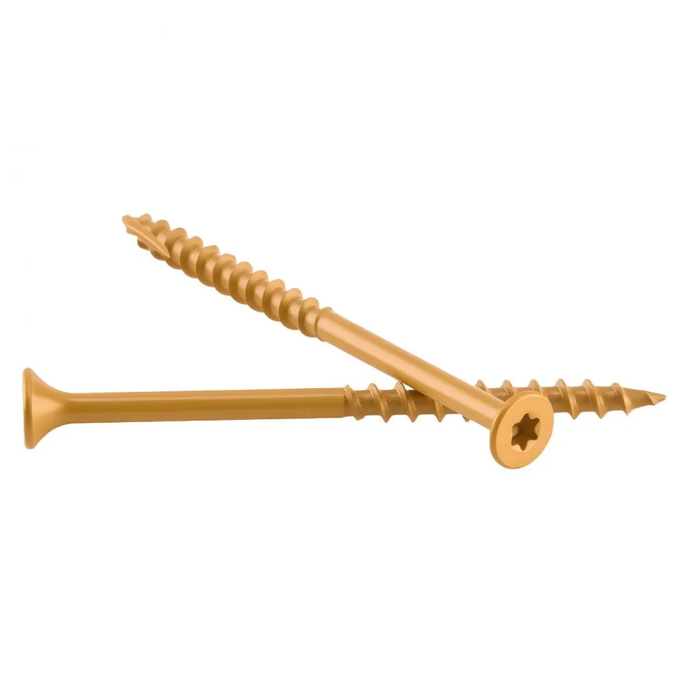 VEVOR Wood Screws 350 PCS, #10 x 3-Inch Anti-Rust Coated, Exterior Deck Screw Torx/T25 Star Drive, Metal Rust-Resistant Outdoor Decking Screws with 2 Screw Connectors, for Decking Fencing Framing