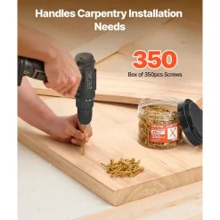 VEVOR Wood Screws 350 PCS, #8 x 2-Inch Anti-Rust Coated, Exterior Deck Screw Torx/T25 Star Drive, Metal Rust-Resistant Outdoor Decking Screws with 2 Screw Connectors, for Decking Fencing Framing