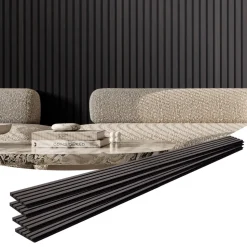 VEVOR Wood Slat Acoustic Panels, 7.9 x 94.5 inch, MDF Accent Wooden Wall Panels for Modern Interior Wall Decor, Faux Wood Wall Board Panels for Noise Reduction, Black Oak
