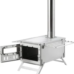 VEVOR Wood Stove, 80 inch, Stainless Steel Camping Tent Stove, Portable Wood Burning Stove with Chimney Pipes & Gloves, 700in³Firebox Hot Tent Stove for Outdoor Cooking and Heating with 8 Pipes
