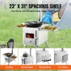 VEVOR Wood Stove, 86 inch, Stainless Steel Camping Tent Stove, Portable Wood Burning Stove with Chimney Pipes & Gloves, 1646in³Firebox Hot Tent Stove for Outdoor Cooking and Heating with 8 Pipes