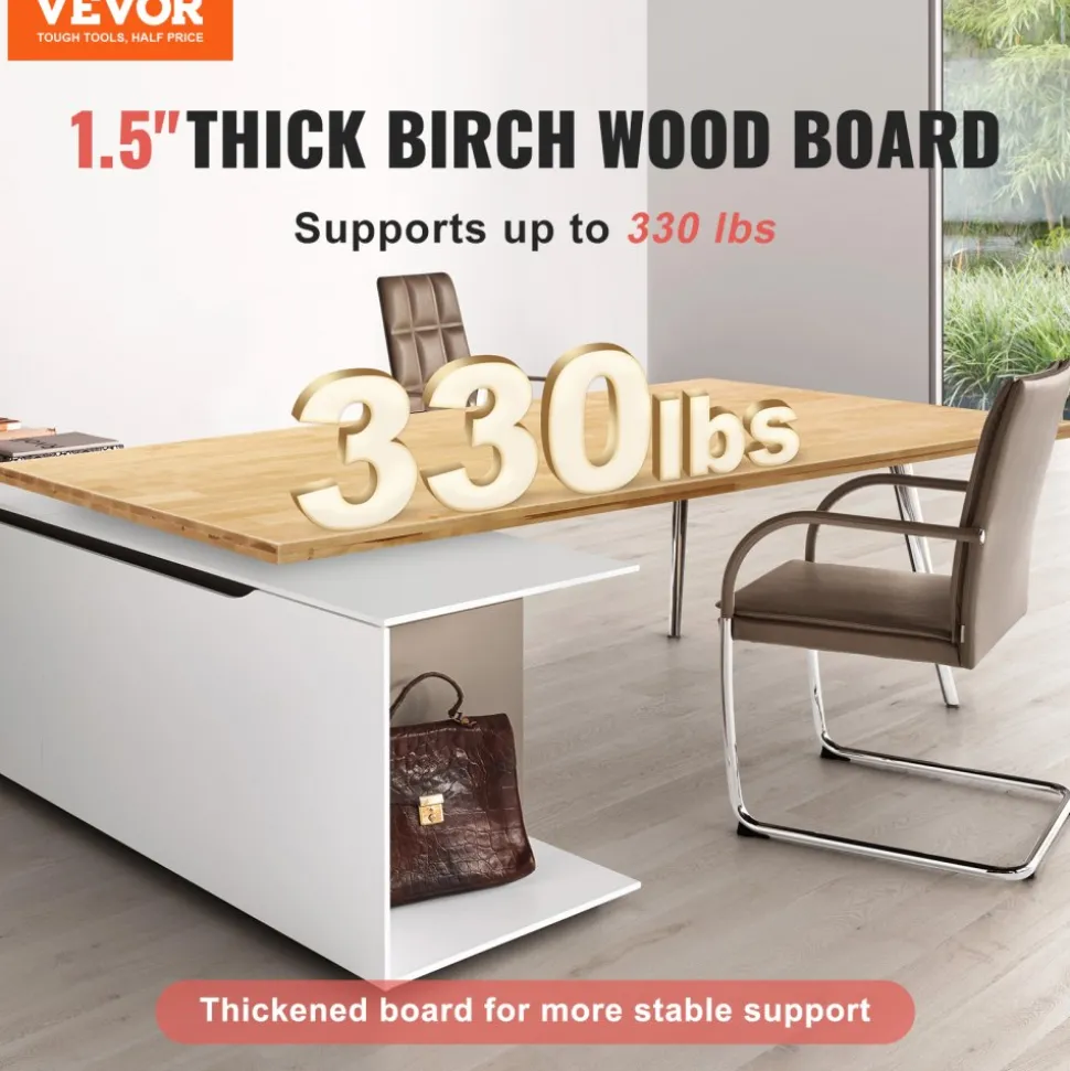 VEVOR Wood Table Top, Holds up to 330 lb, 29.5" x 23.6" x 1.5" Rectangular Countertop for Height Adjustable Electric Standing Desk Frame, Universal Solid One-Piece Maple Desktop for Office & Home Desk