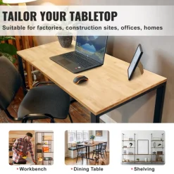 VEVOR Wood Table Top, Holds up to 330 lb, 59.1