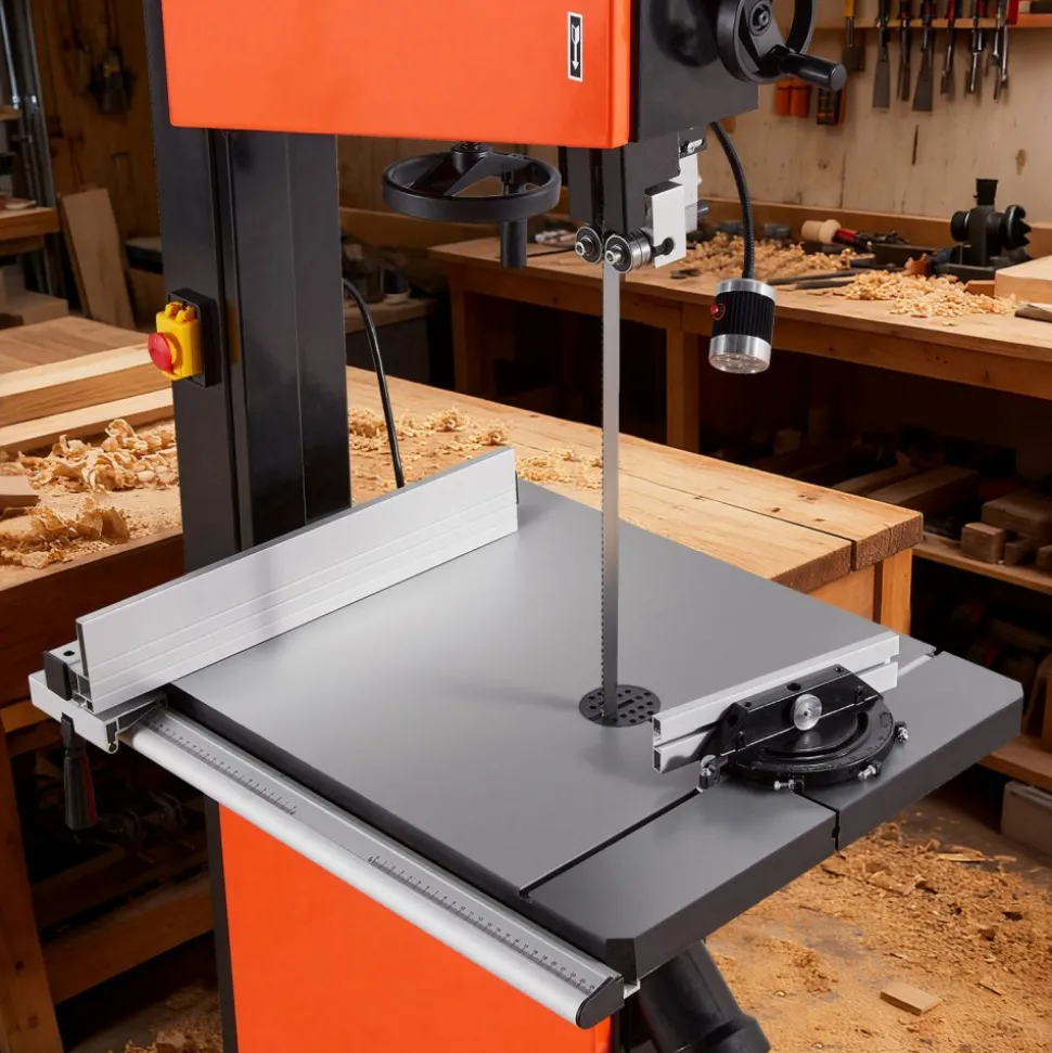 VEVOR Woodworking Bandsaw, 18-Inch, Band Saw with 2240W 3HP Motor, 16-Inch Maximum Cutting Height, 27.2 x 20 in Cast Iron Table, with 360° Work Light, Miter Gauge, Fence, Band Saw for Woodworking