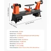 VEVOR Woodworking Lathe, 1 HP, Benchtop Wood Lathe Machine with 0 to 3800 RPM Variable Speed, 12 x 18 in Workbench, Brushless DC Motor, Cast Iron Construction, for Beginner DIY Enthusiast Woodworking