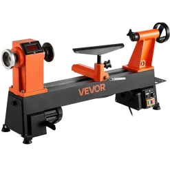 VEVOR Woodworking Lathe, 1 HP, Benchtop Wood Lathe Machine with 0 to 3800 RPM Variable Speed, 12 x 18 in Workbench, Brushless DC Motor, Cast Iron Construction, for Beginner DIY Enthusiast Woodworking