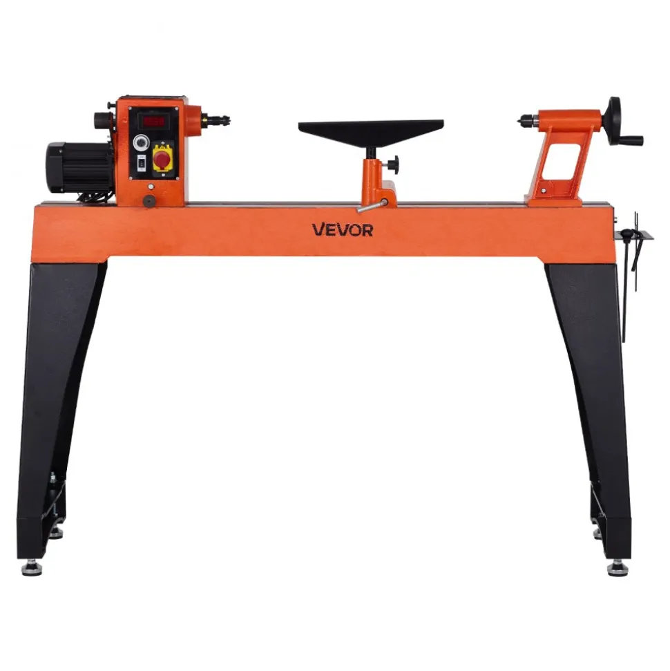 VEVOR Woodworking Lathe, 1.5 HP, Wood Lathe Machine with 0 to 3200 RPM Variable Speed, 16 x 40 in Workbench, Brushless DC Motor, Cast Iron Body, Tool Rest, for Medium to Large Projects Woodworking