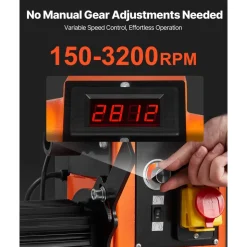VEVOR Woodworking Lathe, 2 HP, Wood Lathe Machine with 0 to 3200 RPM Variable Speed, 18 x 40 in Workbench, Brushless DC Motor, Cast Iron Body, Tool Rest, for Medium to Large Projects Woodworking