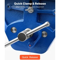 VEVOR Woodworking Vise, 9 Inch Jaw Width, Quick Release Wood Bench Vise, 10.2 Inch Max Jaw Opening, Heavy-duty Cast Iron Construction, Adjustable Front Stop, Workbench Vice, for Woodworking Drilling