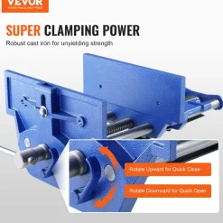 VEVOR Woodworking Vise, 13 inch Woodworking Bench Vise, Heavy-duty Cast Iron Vice for Workbench 10.6