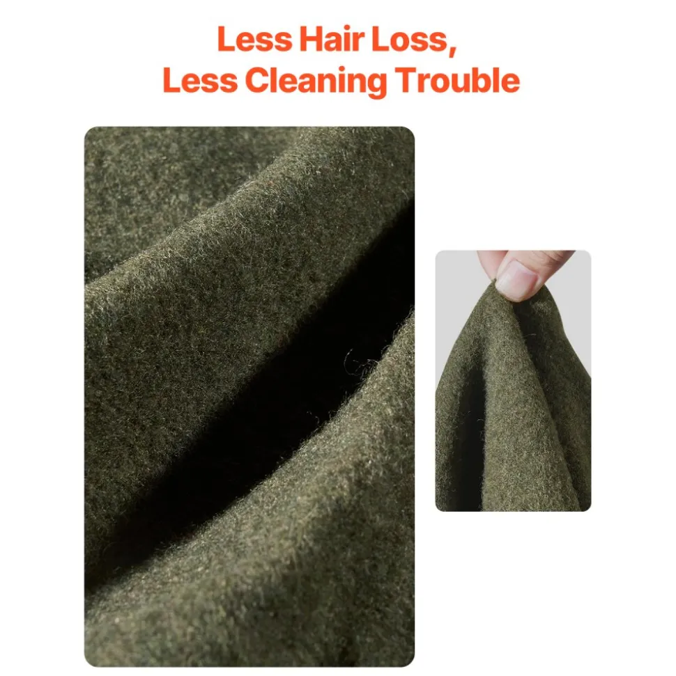 VEVOR Wool Camping Blanket, Large Warm Stadium Blanket, Waterproof & Windproof, Flame Retardant, Great for Outdoors, Picnics, Hiking, Sports Events, Travel, 64" x 88" (80% Wool), Army Green