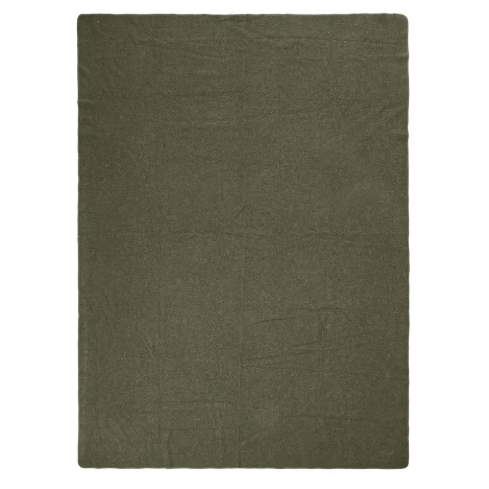 VEVOR Wool Camping Blanket, Large Warm Stadium Blanket, Waterproof & Windproof, Flame Retardant, Great for Outdoors, Picnics, Hiking, Sports Events, Travel, 64" x 88" (80% Wool), Army Green