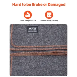 VEVOR Wool Camping Blanket, Large Warm Stadium Blanket, Waterproof & Windproof, Flame Retardant, Great for Outdoors, Picnics, Hiking, Sports Events, Travel, 64" x 88" (80% Wool), Light Grey