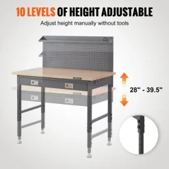 VEVOR Workbench Adjustable Height 28-39.5