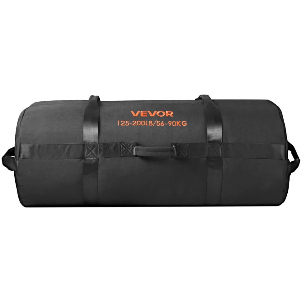 VEVOR Workout Sandbag, Heavy Duty Workout Power Bags with Handles, 125-200 lbs Adjustable Slam Bag for Fitness Strength Weight Training Cross-Training, Home Gym Exercise, Black (Unfilled)