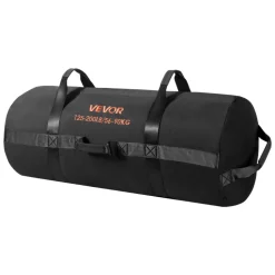 VEVOR Workout Sandbag, Heavy Duty Workout Power Bags with Handles, 125-200 lbs Adjustable Slam Bag for Fitness Strength Weight Training Cross-Training, Home Gym Exercise, Black (Unfilled)