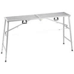 VEVOR Work Platform, 4 Gear Adjustable Height, Folding Alloy Steel Step Ladder, Portable Scaffolding Platform, 880 lb Load Capacity, Non-Slip Rubber Feet, Drywall Painting Stool, Cleaning & Washing