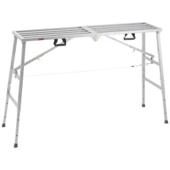 VEVOR Work Platform, 4 Gear Adjustable Height, Folding Alloy Steel Step Ladder, Portable Scaffolding Platform, 800 lb Load Capacity, Non-Slip Rubber Feet, Drywall Painting Stool, Cleaning & Washing