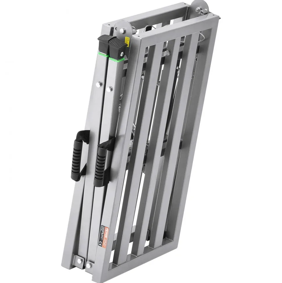 VEVOR Work Platform, 4 Gear Adjustable Height, Folding Alloy Steel Step Ladder, Portable Scaffolding Platform, 800 lb Load Capacity, Non-Slip Rubber Feet, Drywall Painting Stool, Cleaning & Washing