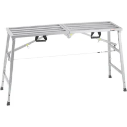 VEVOR Work Platform, 4 Gear Adjustable Height, Folding Alloy Steel Step Ladder, Portable Scaffolding Platform, 800 lb Load Capacity, Non-Slip Rubber Feet, Drywall Painting Stool, Cleaning & Washing