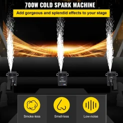 VEVOR 400W 2pcs Large Stage Equipment Special Effect Machine, Smart DMX Control Stage Equipment Showing Machine, Stage Lighting Effect Machine with Wireless Remote Control for Musical Show, Wedding