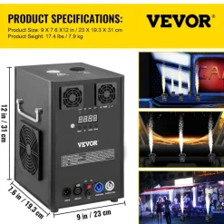 VEVOR 400W 2pcs Large Stage Equipment Special Effect Machine, Smart DMX Control Stage Equipment Showing Machine, Stage Lighting Effect Machine with Wireless Remote Control for Musical Show, Wedding