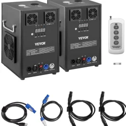 VEVOR 400W 2pcs Large Stage Equipment Special Effect Machine, Smart DMX Control Stage Equipment Showing Machine, Stage Lighting Effect Machine with Wireless Remote Control for Musical Show, Wedding