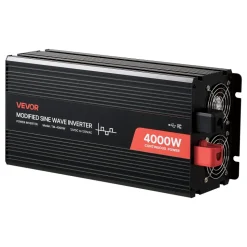 VEVOR 4000W Power Inverter, 12V DC to 120V AC Modified Sine Wave Inverter, Solar Car Charger Converter with LCD Display, Remote Control, 2 USB Ports, 4 AC Outlets, Type-C Port, for RV, Truck Outdoor