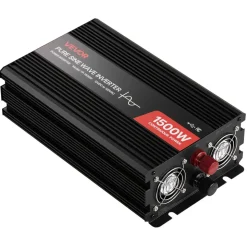 VEVOR 1500W Power Inverter, 12V DC to 120V AC Pure Sine Wave Inverter, Car Charger Converter with Remote Control, USB & Type-C Ports, 4 AC Outlets, Fast-charging for RV, Truck Outdoor Camping