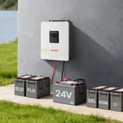 VEVOR 4000W Single-Phase Hybrid Solar Inverter, 24V DC to 230V AC, Pure Sine Wave Power Inverter with Built-in 120A MPPT Solar Controller, WiFi Module, for Lead Acid/Lithium Battery Off-Grid