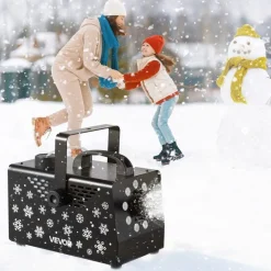 VEVOR 900W Snow Machine with 9 LED RGB Lights, 12 LED Lighting Colors, and Wireless Remote, Handheld/Hanging Outdoor Snowflake Machine Fake Snow Machines with 1L Tank for Christmas Party