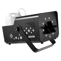 VEVOR 1500W Snow Machine with RGB DMX512 Signal Control, 9 LED Lights, Wireless Remote, High Output Snowflake Machine with 5L Tank, Portable DJ Stage Snow Maker for Christmas Parties Stage Effects