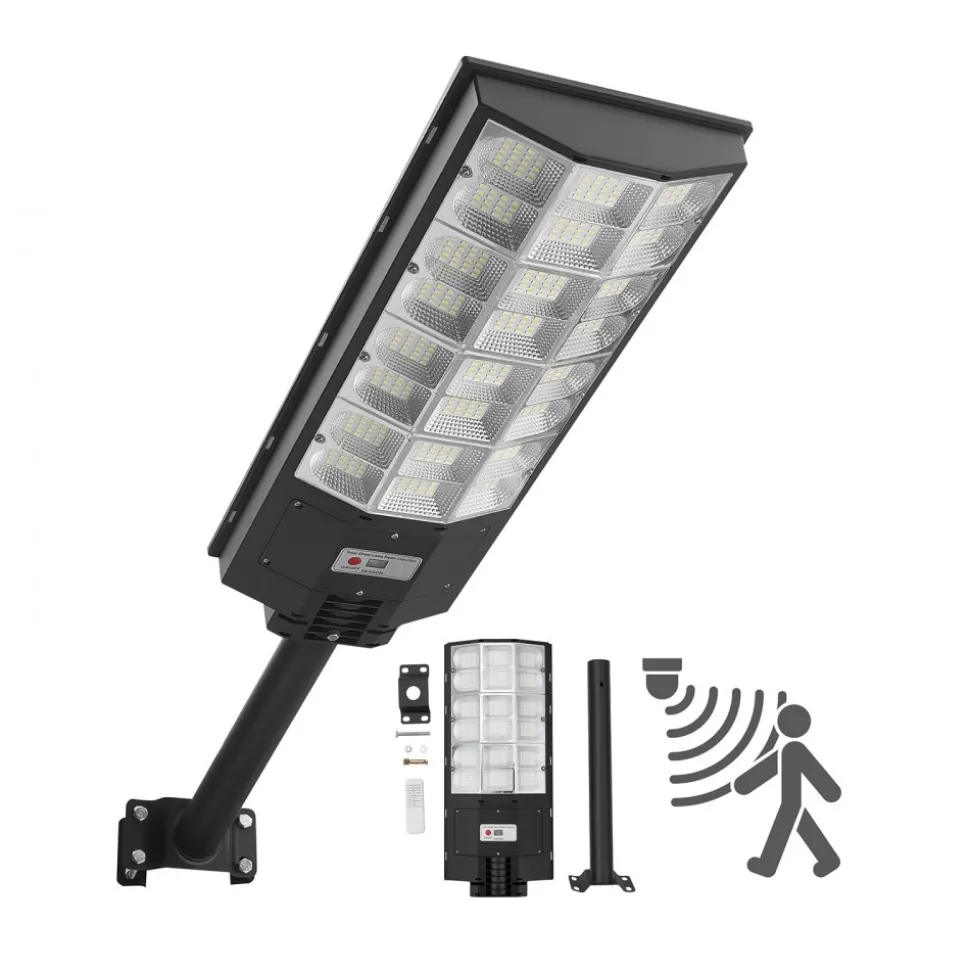 VEVOR 8000W Solar Street Light Outdoor, 450000LM, Commercial Parking Lot Light Dusk to Dawn, LED Flood Security Lamp with Motion Sensor, IP65 Waterproof Outdoor Lighting, for Driveway Yard, 1 Pack