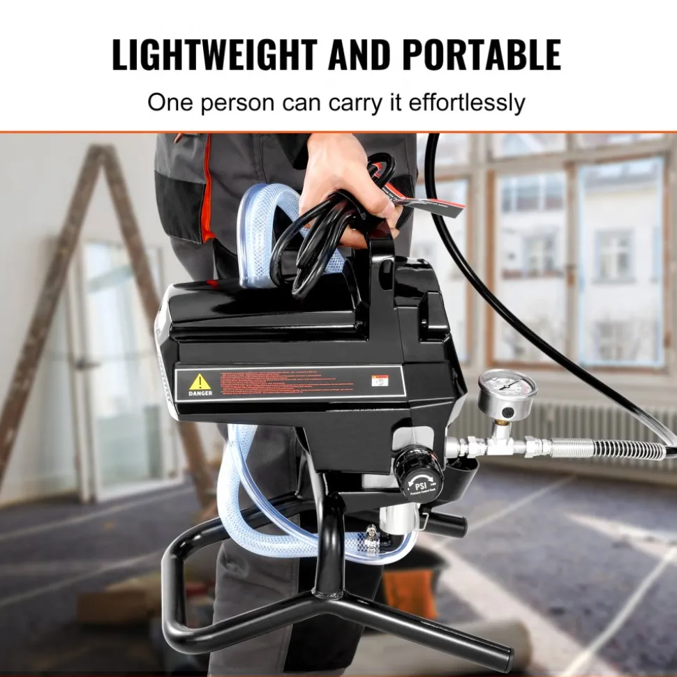VEVOR 950W Stand Airless Paint Sprayer, 3000PSI High Efficiency Electric Airless Sprayer, Handheld Paint Sprayers for Home Interior and Exterior Furniture and Fences, Fine And Even Painting Effect