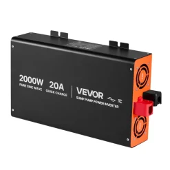 VEVOR 2000W Sump Pump Battery Backup System, LCD Display, Auto Switches to Battery Inverter Power for Sump Pump, Pure Sine Wave, for Basement Protection Emergency Power Outage, Batteries Not Included