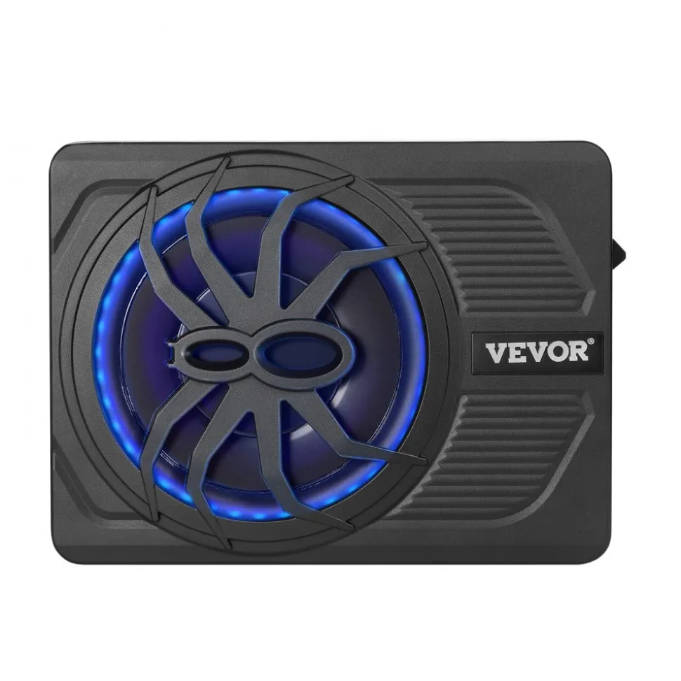 VEVOR 8" 240W Underseat Car Subwoofer, 120W RMS Rated Power Slim Powered Car Subwoofers Under the Seat, Low Profile Audio Sub Built-in Amplifier, High/Low Level Input & Volume Controller for SUVs, Car, Truck, RV