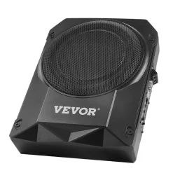 VEVOR 10" 400W Underseat Car Subwoofer, Slim Powered Car Subwoofers Under the Seat, Low Profile Audio Sub Built-in Amplifier, High/Low Level Input & Volume Controller for SUVs, Car, Truck, RV