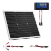 VEVOR 50W 12V Solar Battery Charger Maintainer, Mono Solar Panel Trickle Battery Charger with Upgraded MPPT Controller, IP65 Waterproof for Car Boat RV Trailer Flat Rooftop (Bracket Not Included)