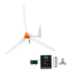 VEVOR 1500W 24V Wind Turbine Generator, 3-Blade Wind Turbine Kit with Wind/Solar Hybrid Controller, Efficient 3-Phase AC Permanent Wind Power Generator for RV Boat Home Farm (Tower Pole Not Included)