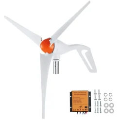 VEVOR 500W Wind Turbine Generator, 12V Wind Turbine Kit, 3-Blade Wind Power Generator with MPPT Controller, Adjustable Windward Direction & 2.5m/s Start Wind Speed, Suitable for Home, Farm, RVs, Boats