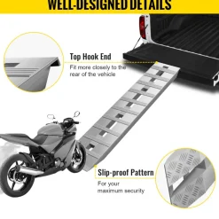 VEVOR 60'' X 12'' Aluminum Trailer Ramps 6000LBS Total Beavertail Hook End 1 Pair 2 Ramps