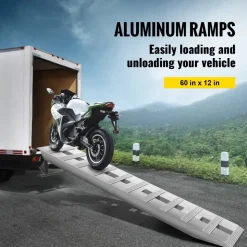 VEVOR 60'' X 12'' Aluminum Trailer Ramps 6000LBS Total Beavertail Hook End 1 Pair 2 Ramps