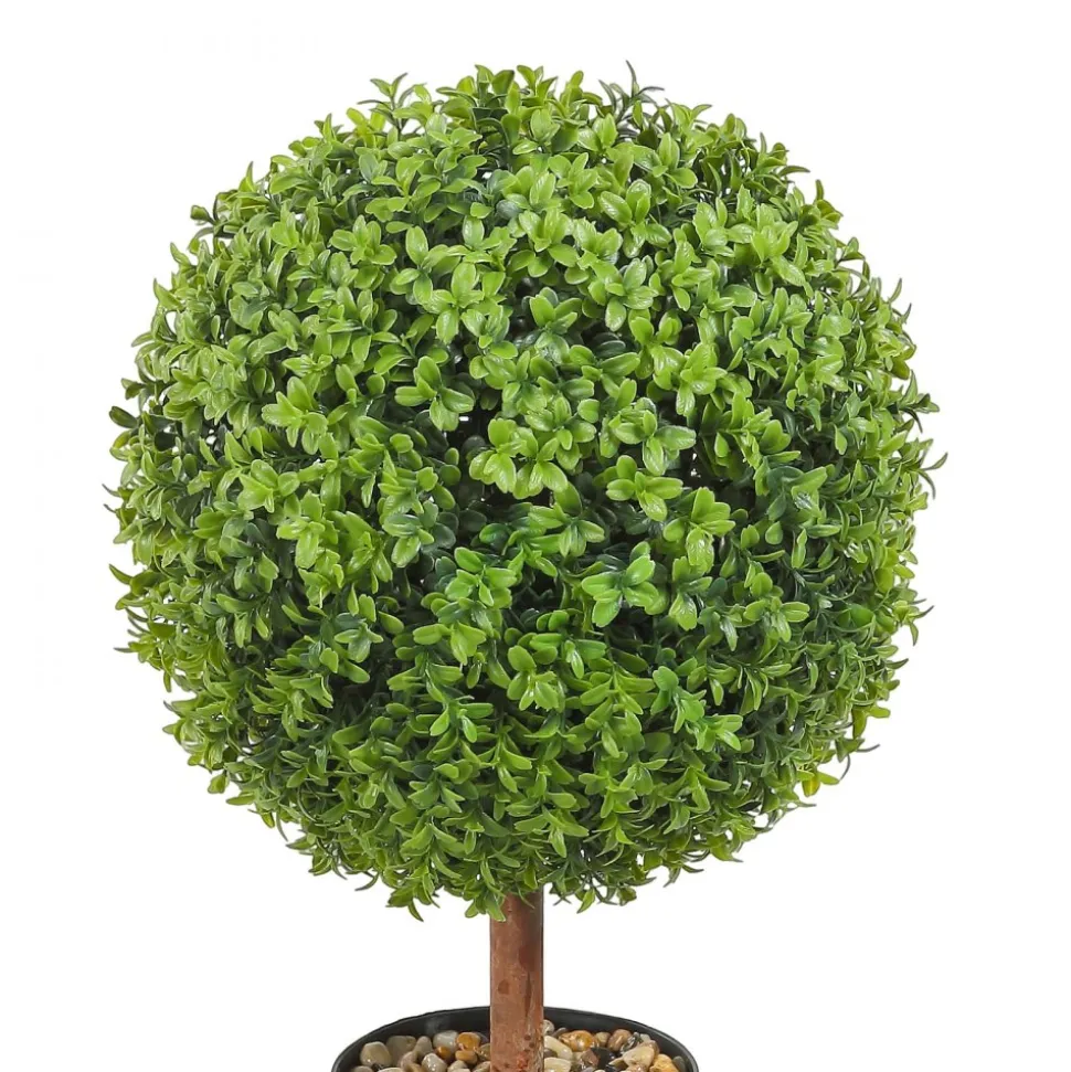 VEVOR 2x Artificial Boxwood Ball Ø40,6cm Garden Deco Boxwood in Flowerpot Ball Artificial Boxwood Ball Artificial Plant made of PE, Wood, PP incl. 4 pcs. Decorative butterflies and 10 pcs. Replacement
